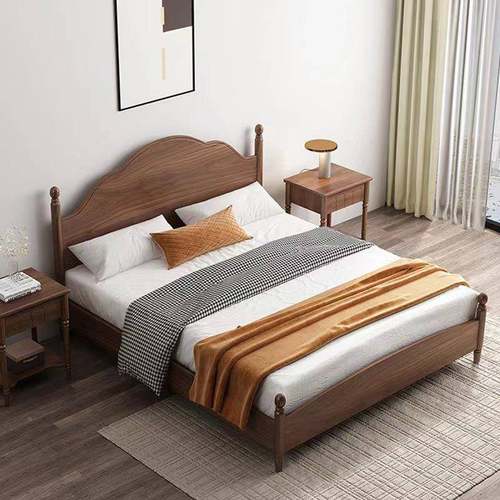 实木床北美黑胡桃木床简约现代QDB实木.8双人床1实原木木风全储物