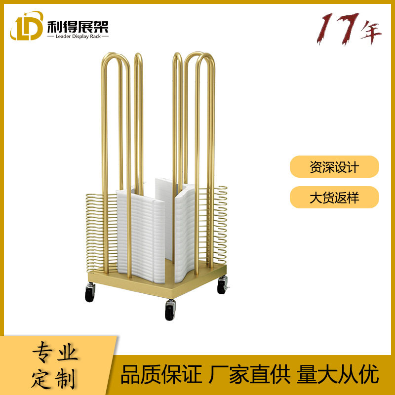 服装店落地拆装金属滚轮展示架