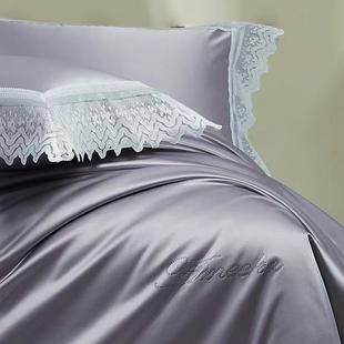 轻奢高定真丝棉丝花边四件套高端墅法式200支长别绒棉家蕾YY-25-0