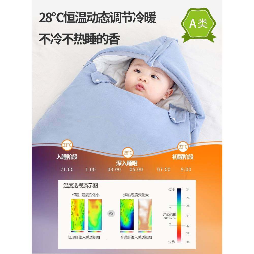 睡袋婴儿秋冬加厚初生儿宝宝包被小月龄防惊跳冬季防踢被