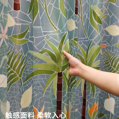 EAV防水防霉卫生断间隔帘浴室挂帘IAE淋浴间洗澡帘子帘浴棕榈树隔