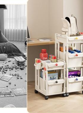 家用放书包下抽滑推轮柜书桌WC34966包置物架可移动小车书本屉收