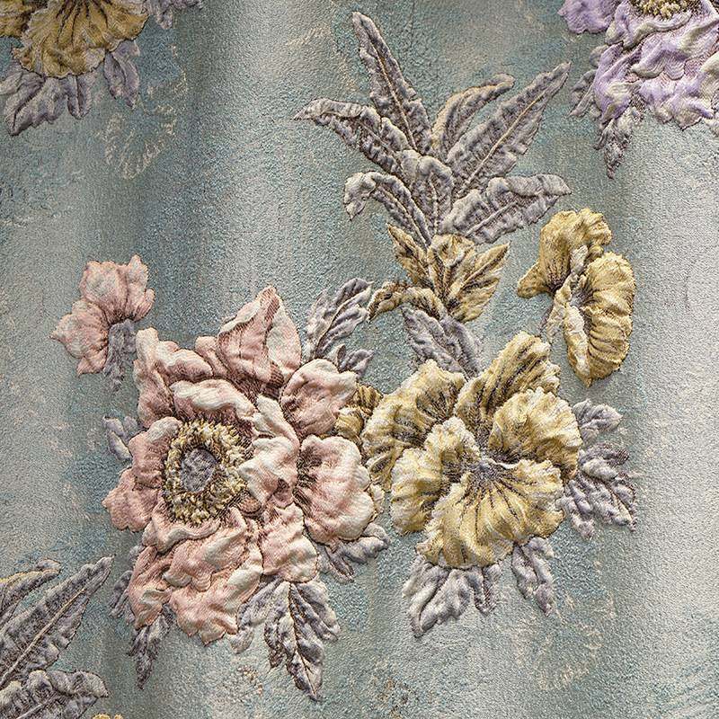 厂家直销复古欧式窗帘成品高档客厅卧室高精密浮雕提花窗帘布加厚