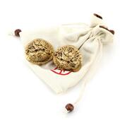 心102文铜玩黄实核桃把手玩手件铜核桃