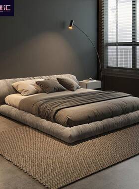 22床家用卧室卷5榻榻米创意布艺床意式高级感包落地双PML0人床家