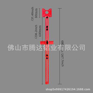 铝合金定木工尺修边铣圆划定位NGL线尺圆开槽位器带孔靠山加长款