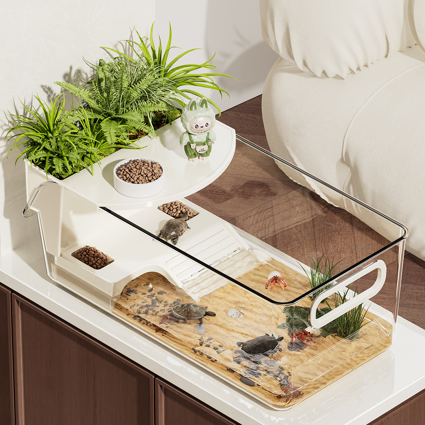 乌龟饲养缸生态造景家用小型