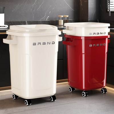 超大号垃圾桶厨房带轮带盖