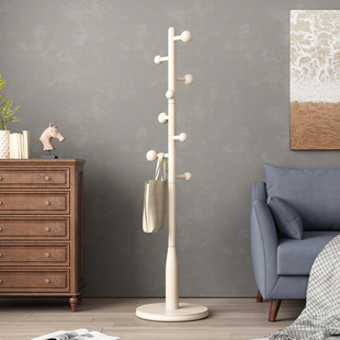 全实木落地衣帽架卧室衣架轻奢挂衣架现代简约床头晚上放衣服神器