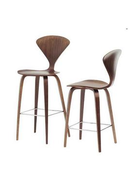 Cherner Barstool彻纳酒吧椅设计师实木弯板简约高脚吧凳