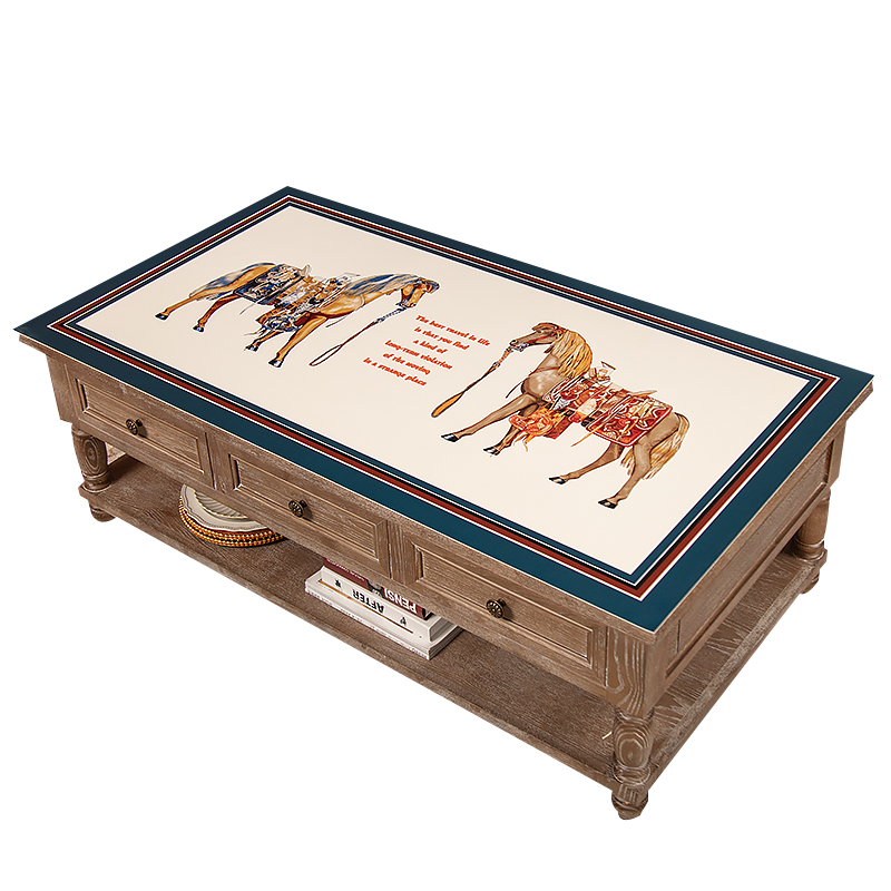 橙色回忆PVC茶几垫桌布防水防油免洗桌垫轻奢复古欧式皮革防烫垫