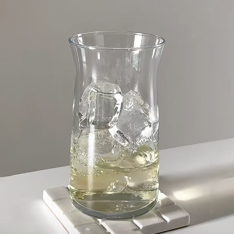 反口玻璃杯耐热玻璃杯冰拿铁咖啡杯水杯网红餐厅冷饮杯果汁奶茶杯