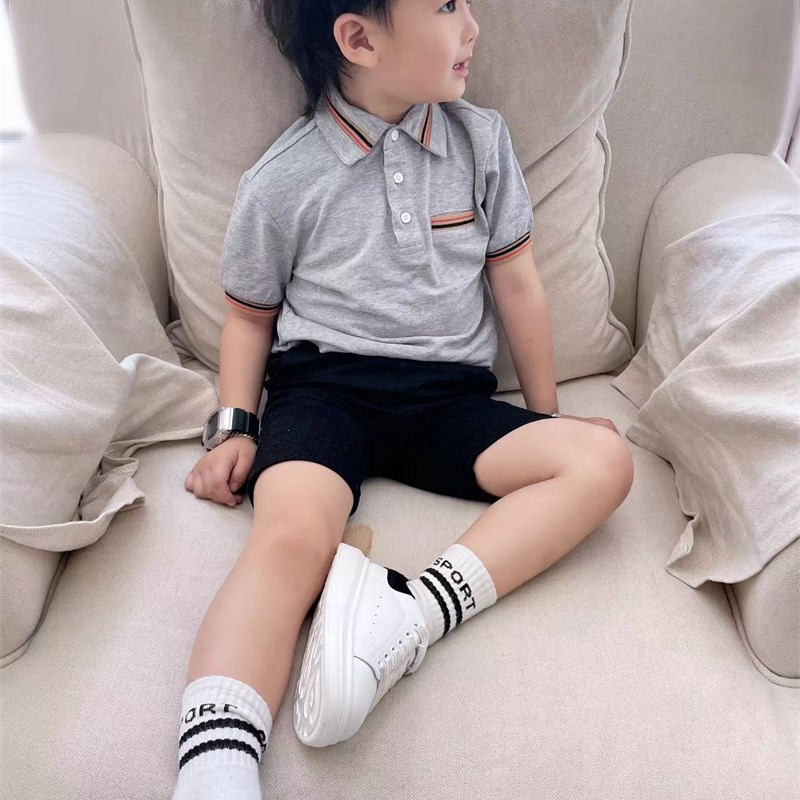 韩国童装男童Polo衫洋气气质男孩短袖2024夏装儿童薄款休闲上衣