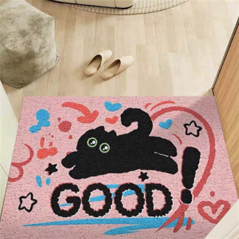 卡通地垫入户门家用丝圈耐脏玄关进门耐磨脚垫门口裁剪垫子地毯