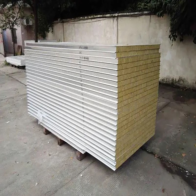彩钢岩棉保温板复合板彩钢板岩棉夹芯板净化板彩钢瓦聚氨酯封边板