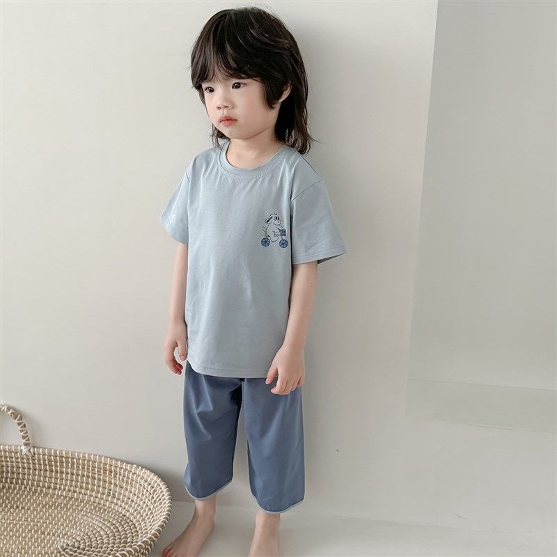 儿童纯棉睡衣A类夏季薄款男女孩短袖七分裤套装中大童家居服韩风,童装/婴儿装/亲子装,家居服套装,淘宝优惠券,粉丝福利购,淘宝优惠卷