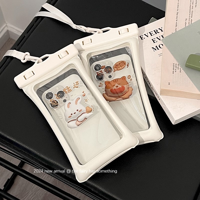 气囊密封手机防水袋可触屏游泳潜水漂流可拍照装备挂脖透明手机套