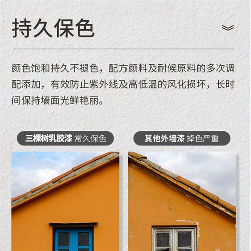 三棵树外墙涂料乳胶漆防水防晒阳台户外室外墙面别墅围墙自刷小桶