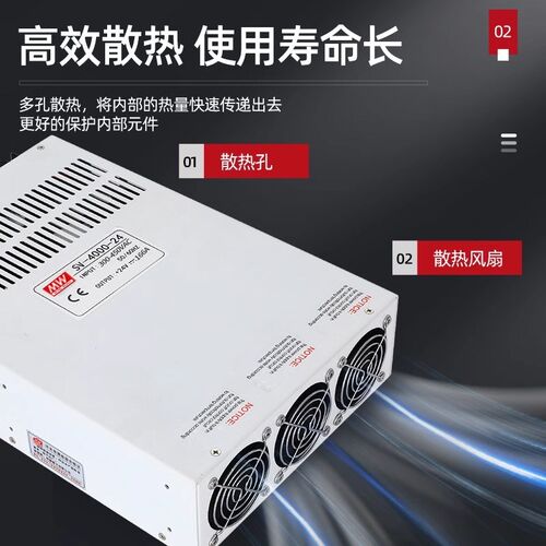 明纬380V转直流12V24V开关电源SV-50/100/350/500/1000/2000/3000