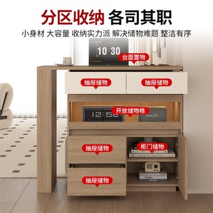 可伸缩吧台桌一体客厅隔断储物柜沙发侧边柜小户型岛台餐边柜S42
