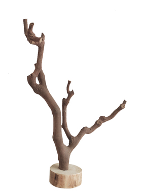 原木树杈带底托摆件 书架客厅茶几摆设 手工天然把玩首饰实木支架