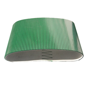 PVC搓衣板输送带绿色横条花纹防滑圆管爬坡白色楼梯格传送带定制