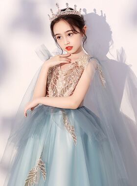 六一儿童节主持人礼服女初中生女孩朗诵演出服森系礼服女童公主裙
