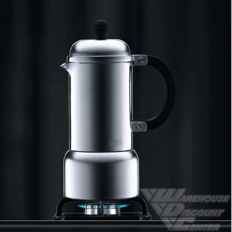 BO波DUM顿精工精致铝制咖啡壶摩卡宝塔壶3/6杯意大利浓缩手柄可拆