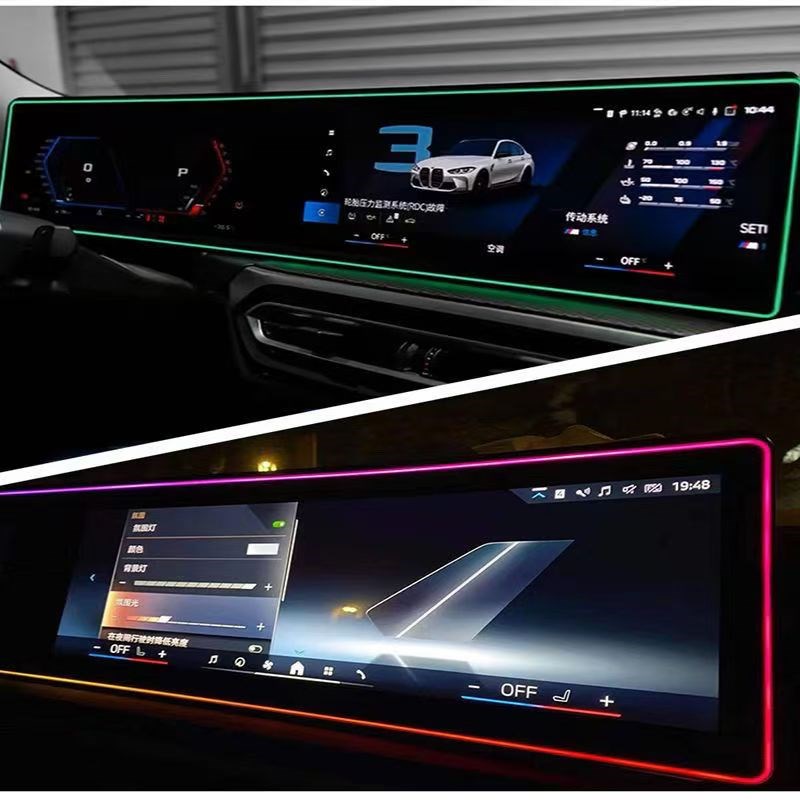 适用宝马新3系i3i4马鞍氛围内饰挡车中控改装空调出风口氛围灯