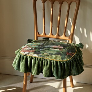 偏爱集 美式欧式北欧田园复古荷叶边自然风含芯可拆洗防滑椅垫