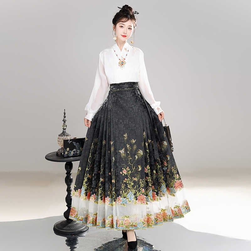 慕夏【梦蝶】新中式国风剪花马面裙女装小个子改良明制汉服日常,女装/女士精品,汉服半身裙,淘宝优惠券,粉丝福利购,淘宝优惠卷