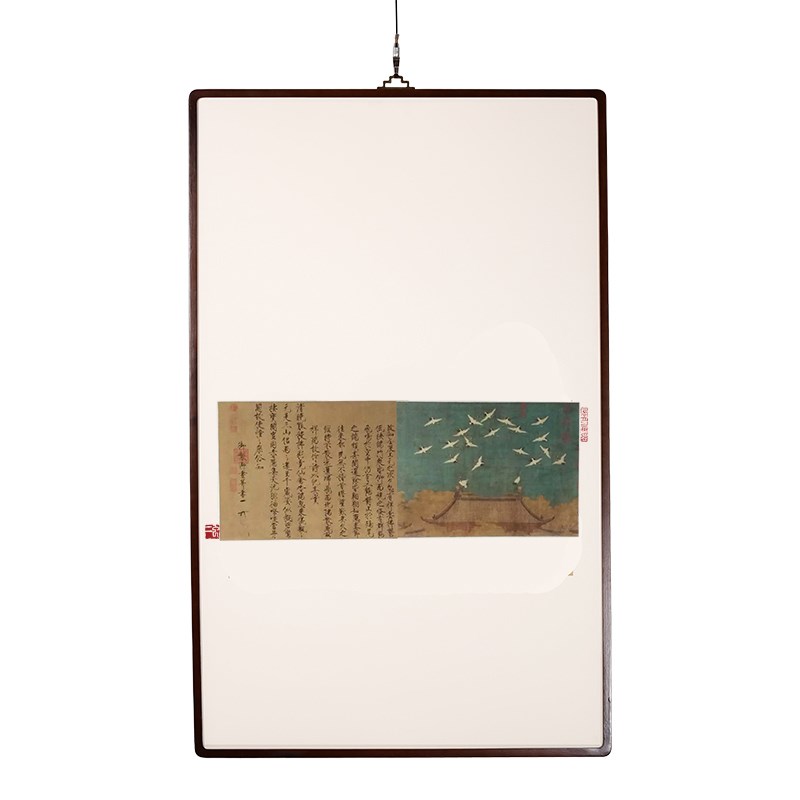 瑞鹤图茶室 茶馆书画 新中式实木装饰画 宋画装裱定制 禅意客厅画