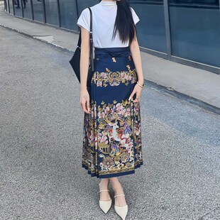 绮艾【鹿神】新中式七分马面裙女秋冬短款小个子半身裙改良汉服