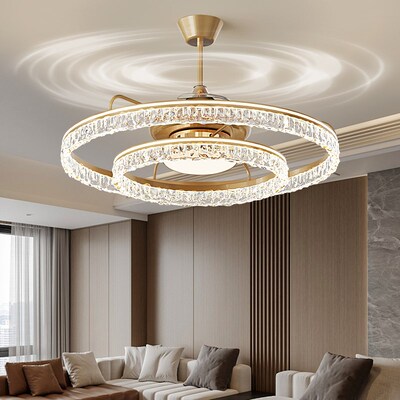 帕莎吊扇灯意式轻奢灯扇一体隐形客厅吊扇灯大风力静音卧室吊扇灯