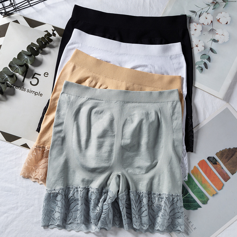 安全裤女防走光夏季蕾丝不卷边保险打底裤薄款高腰收腹内裤二合一