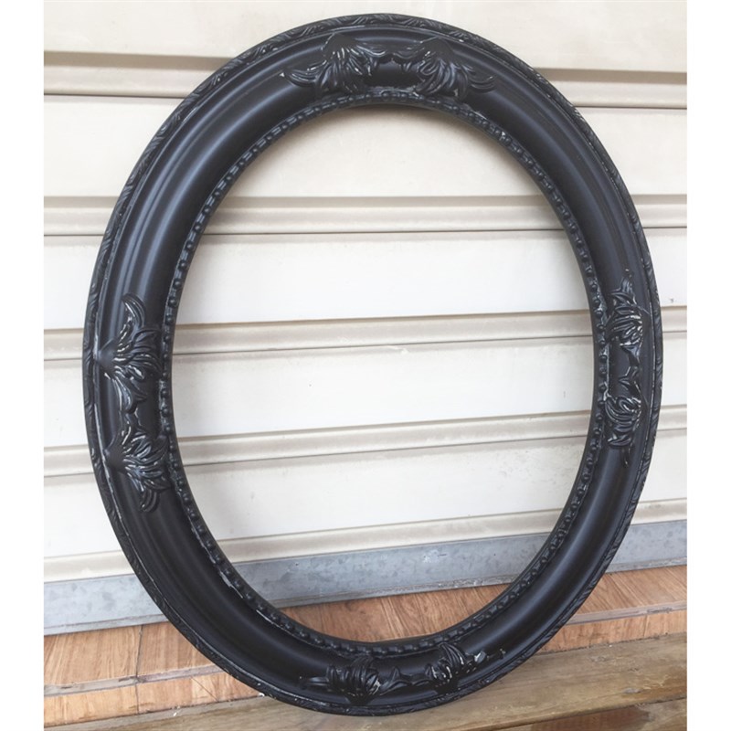 圆形画框相框  复古做旧相框定制纯黑色框宽度7cm