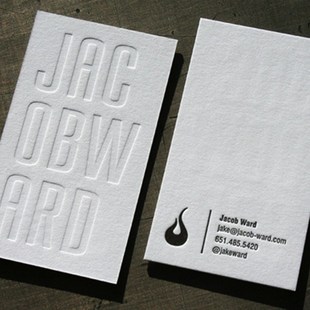 超厚棉纸压印名片印刷压凹压痕凹印边缘擦色制作压痕名片高端设计