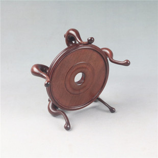 茶壶盆景花瓶古玩摆件玉石花道实木底座瓷铜器复古中式木雕木托