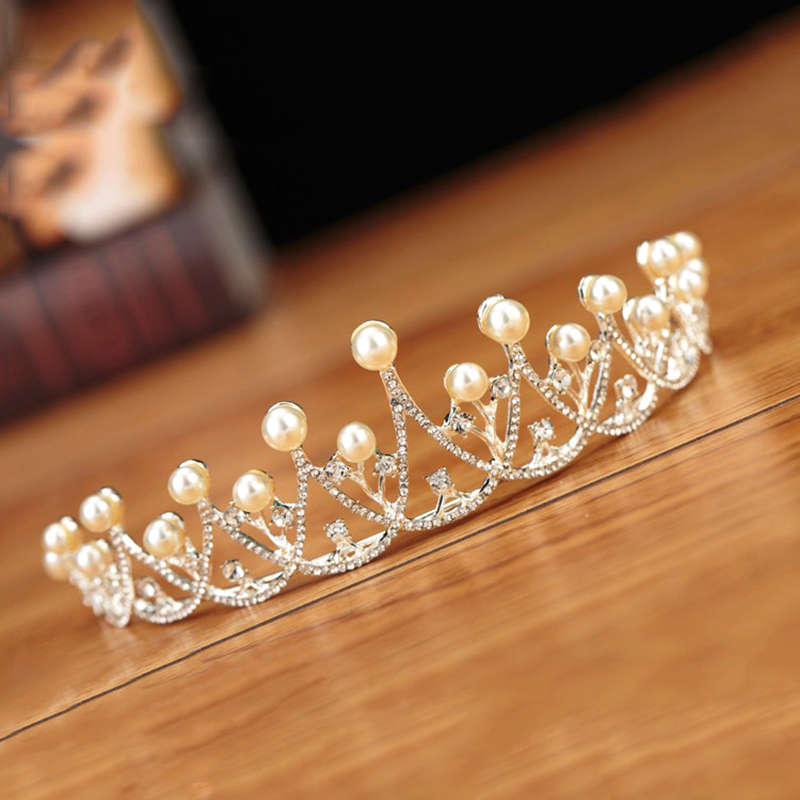 儿童皇冠头饰公主女童王冠水晶大发箍走秀演出皇冠小朋友生日发饰