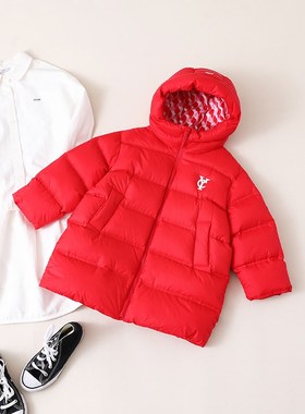儿童羽绒服中长款加厚2024冬季新款男童羽绒服女童装外套23817