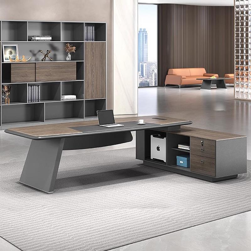 经理桌行政桌老板桌带柜办公家具大班台总裁桌老板单人办公桌