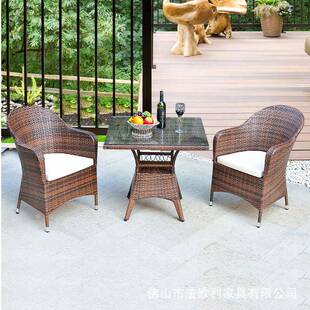 户外藤编家具室外庭院阳台咖啡厅桌椅藤条餐桌椅茶几休闲组合