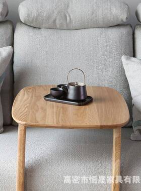 现代约创客几厅可移动小茶几北欧全简实木白橡木方意多功ZRF能方