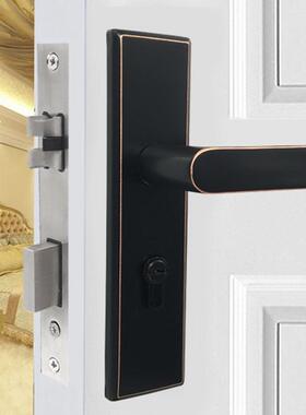 锁黑色304不锈钢式室内卧室卫生间浴室房门美锁门5804B-00静音实