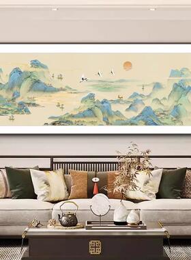 青绿江山十2字绣0青绿江山24新款绣水大幅客厅聚流水生财宝盆风景