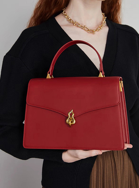 包包女士2024新款小众红色新娘婚包大容量高级感宽肩带手提斜挎包