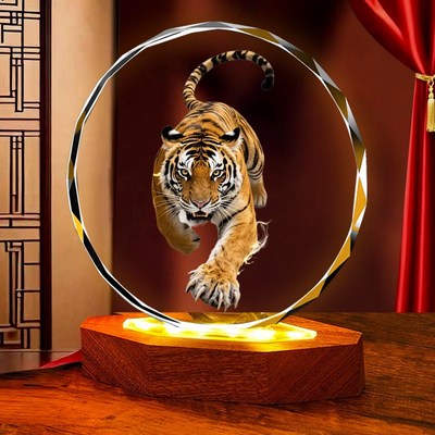 猛虎生肖虎摆件招财霸气老虎图客厅玄关办公室电视柜书房桌面摆台