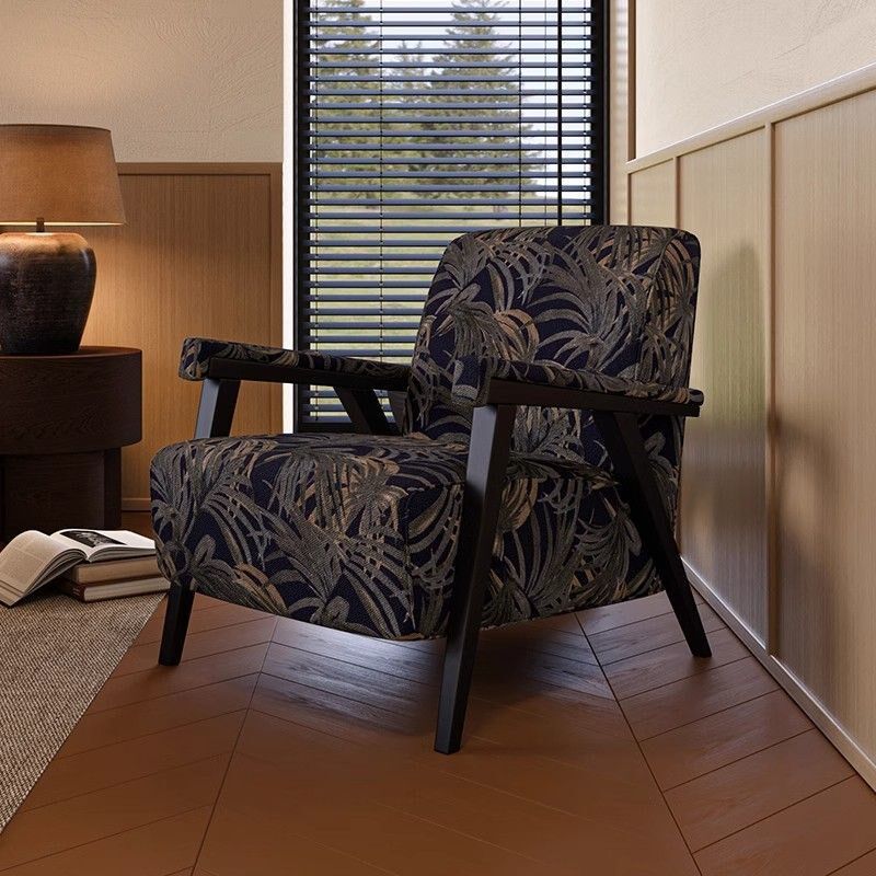 侘寂中古风设计师单人沙发椅法式复古民宿客厅阳台卧室家用休闲椅