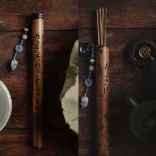 湘妃竹手工雕刻香筒家用茶具沉香插香道用具线香筒茶道零配