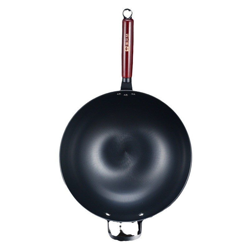 极铁锅炒锅无涂层不粘锅窒化老式铁锅炒菜锅电磁炉燃气通用